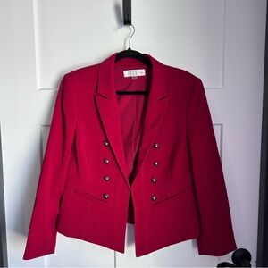 Tahari Arthur S. Levine Women’s Red Blazer With Buttons Size 14p